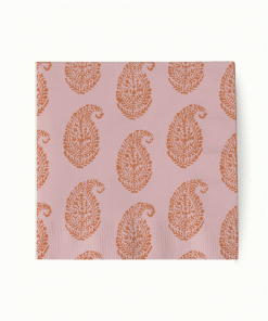 Peter Dunham + Hudson Grace Orange Bukhara and Kashmir, Cocktail Napkins Set of 50