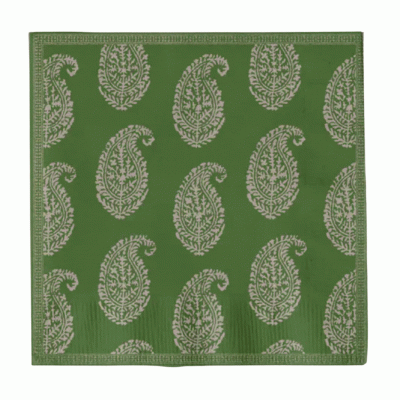 Peter Dunham + Hudson Grace Kashmir and Fig Leaf Cocktail Napkins, Set of 50