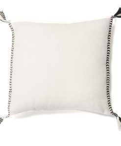 Alpaca Tassel Cushion in White