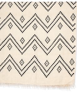 Zig Zag Indian Bedcover in Ivory