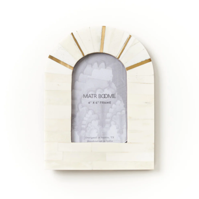 4" x 6" Mukhendu Arch Cream Picture Frame - Handcrafted Bone