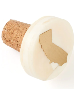 California Wine Cork Bottle Stopper Bone/Brass