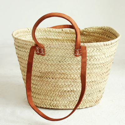 French Basket Tote Bag with Double Handles