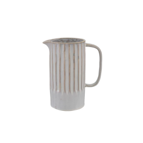 Stoneware Ribbed Pitcher
