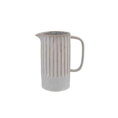 Stoneware Ribbed Pitcher