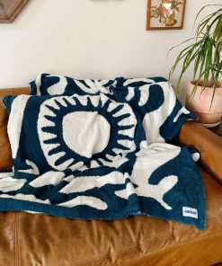 Paradise Plush Throw - Pacific Blue