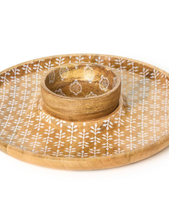 Block Print Chip and Dip Set