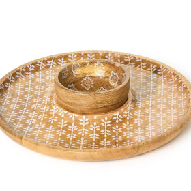 Block Print Chip and Dip Set