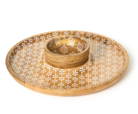 Block Print Chip and Dip Set