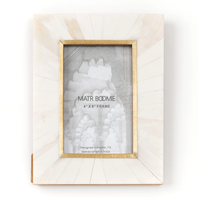 Mukhendu Picture Frame - Bone, Brass Inlay 4" x 6"