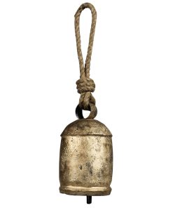 Chauk Bell with Rope Hanger, Brass - Medium