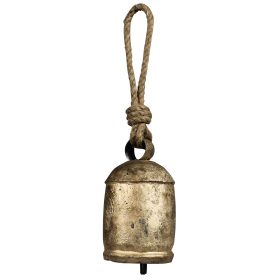 Chauk Bell with Rope Hanger, Brass - Medium